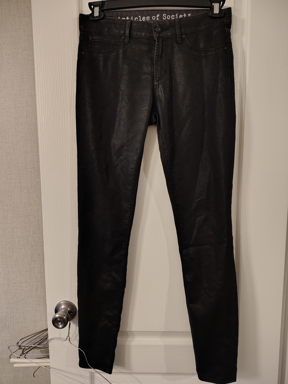 Articles of Society Black Coated Skinny Jeans